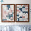 Modern Geo - ensemble de 2 peintures sur toile encadrées-742107972-742107992