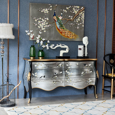 Modern Painted European Style Entryway Cabinet