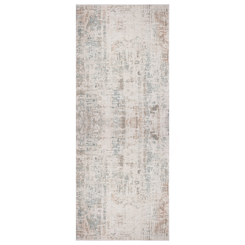 Tapis contemporain neutre neutre délavé Neutral, Tapis de couloir 2 pi 6 po x 10 pi