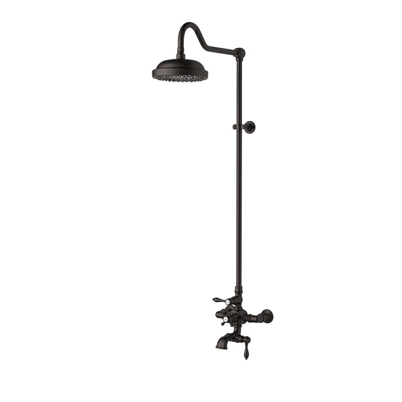 Système de douche thermostatique avec bec de baignoire par Strom Living P0903Z, Bronze frotté à l'huile