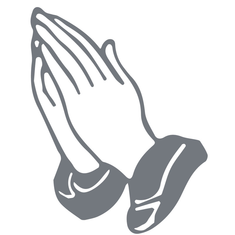 Décalcomanie murale prayer mains, H 36 po x l 28 po x P 0,01 po, Gris orage