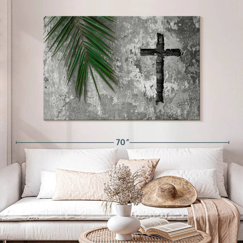 Adella Grunge Cross, 34" H x 51" W