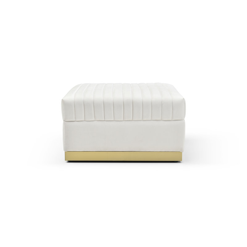 Upholstered Vertical - Velvet Foot Rest, Rest Channel Modern ,, Beige