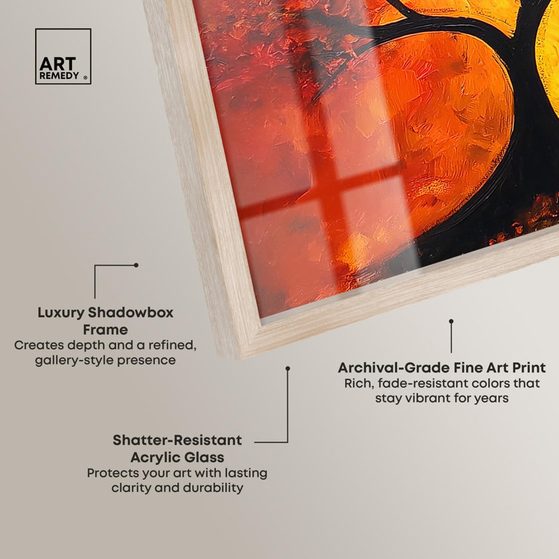 «Tree of Opposites I Shadowbox Print Nature Paintings» par Art Remedy, H 31 po x l 31 po, Crème, crème