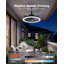 Ventilateur de plafond d'extérieur intelligent de 20 po avec lumières RVBI Lumary, connexion Bluetooth Wi-Fi, ventilateur Fandelier à fiche étanche avec crochet / télécommande / commande APP pour les patios GazeboWork avec Alexa Google 