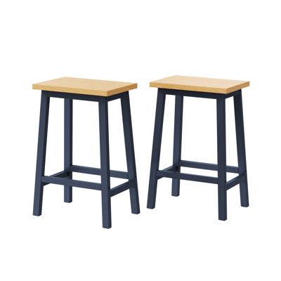 Ensemble de tabourets de bar deux pièces avec sièges, pieds en A et repose-pieds