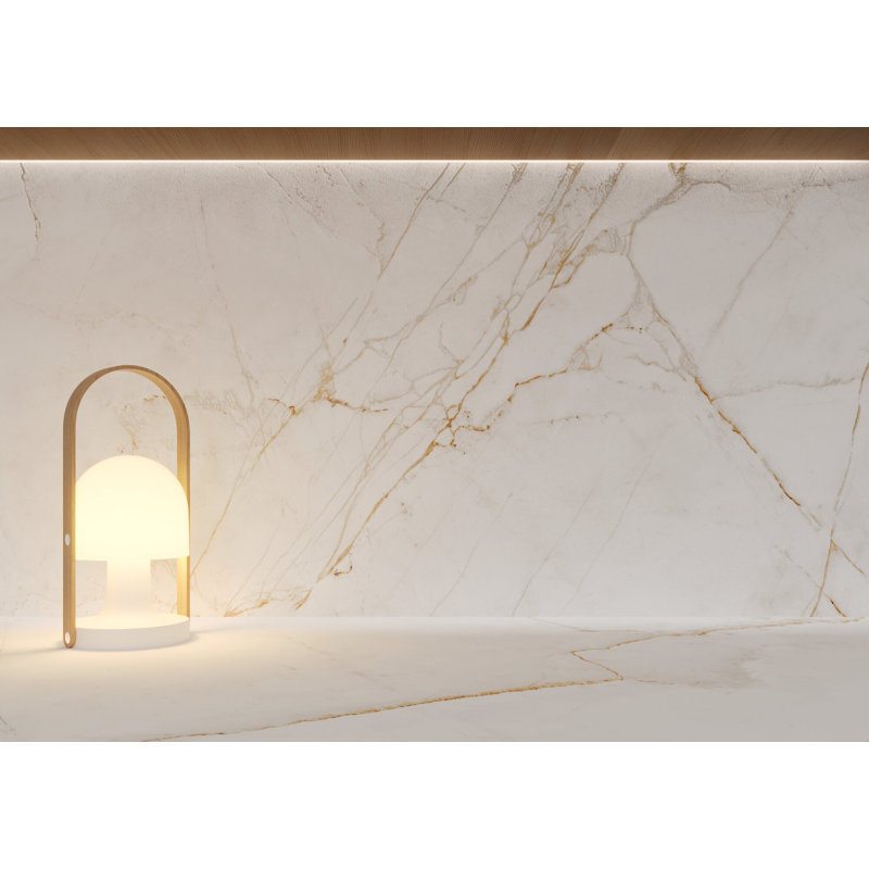Bianco Oro 24" x 48" Porcelain Marble Look Wall & Floor Tile – Gold Veining, Polished