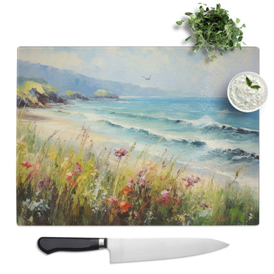 Seascape Impressionism  Glass Chopping Board