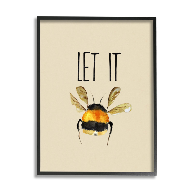 Let It Bee Insect, Giclée encadrée noir minuit, H 20 po x l 16 po x P 1,5 po