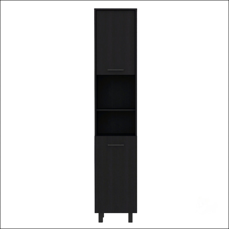 Garde-manger rectangulaire à 2 tablettes, Noir