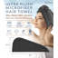 Ensemble de 2 serviettes pour cheveux en microfibre Scala Twist - gris, turban 10 po x 25 po