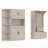 Multifunctional Left-Right Combination Hall Cabinet - 2 In 1 Storage Cabinet & Hall Tree With 4 Hooks-1268033426
