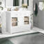 Meuble-lavabo moderne blanc avec lavabo, fabrication en bois massif, conception peu encombrante