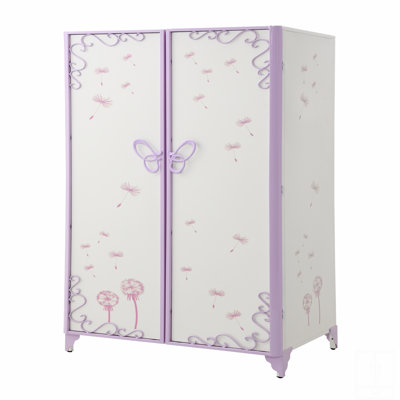 Garde-robe en cuir synthétique à finition mauve