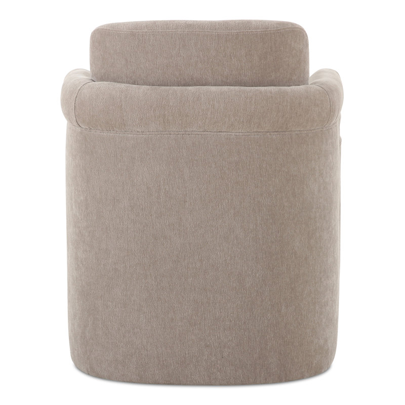 Becca Rolling Dining Arm Chair, Light Beige Performance Chenille