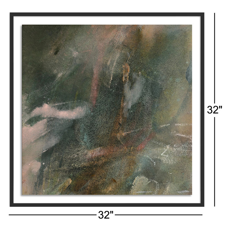 Last Night The Rain Spoke To Me Print by Allis, Dark Brown Framed, 32" H  x  32" W x 1.5"D