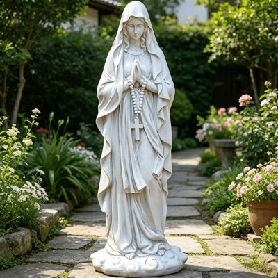 Statue de la Vierge Marie 31,5 ", statue de jardin religieuse extérieure, figurine de Madone en résine pour la cour, le patio et la maison