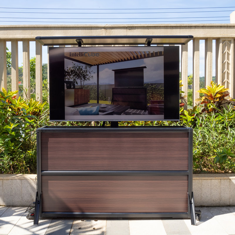 Extérieur / intérieur 55 po Meuble télé pour téléviseur - Boîtier motorisé en aluminium résistant aux intempéries