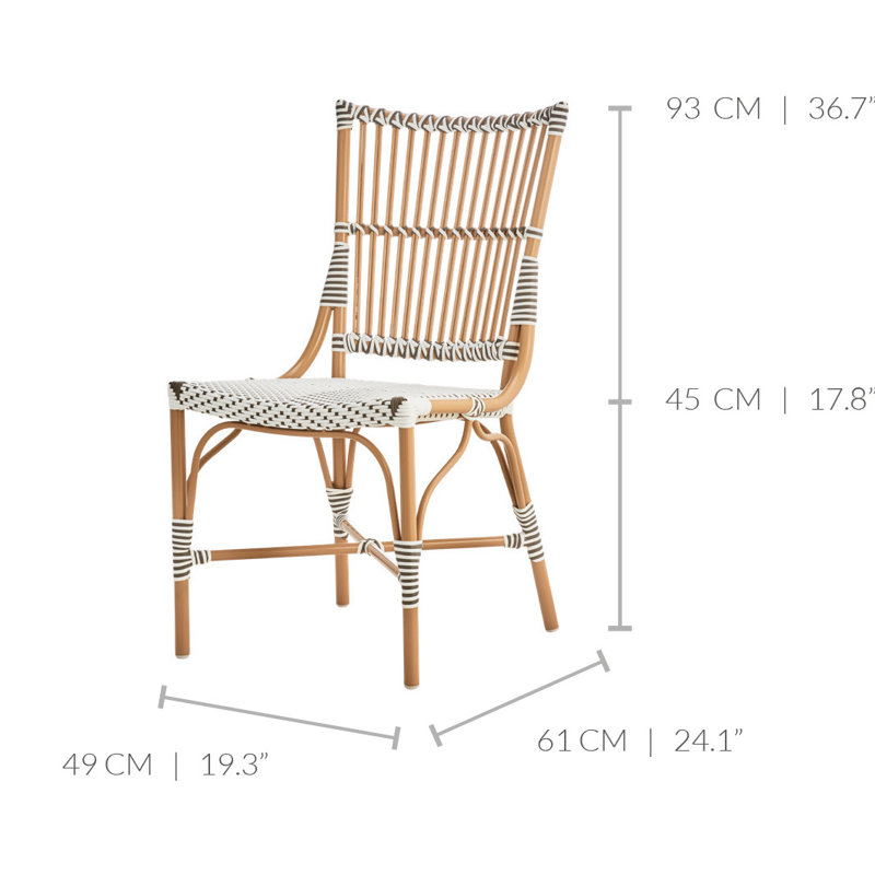 Bistro Chair , Natural/Gray, 2