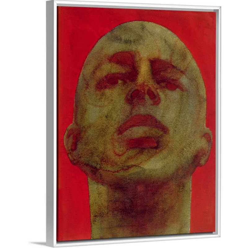 «Head, 1998» par Graham Dean, reproduction sur toile, H 26 po x l 20 po x P 1,75 po, Cadre blanc