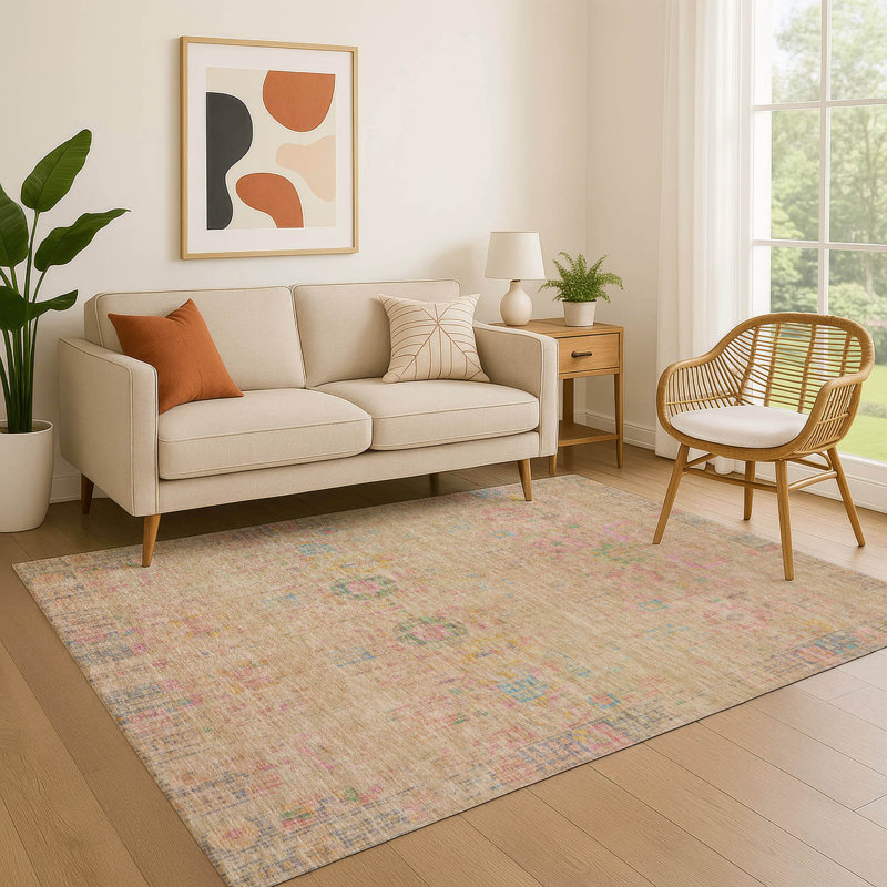 Premium Machine Washable Lubbers AMF1734 Border Rug, Rectangle 2'6" x 3'10"