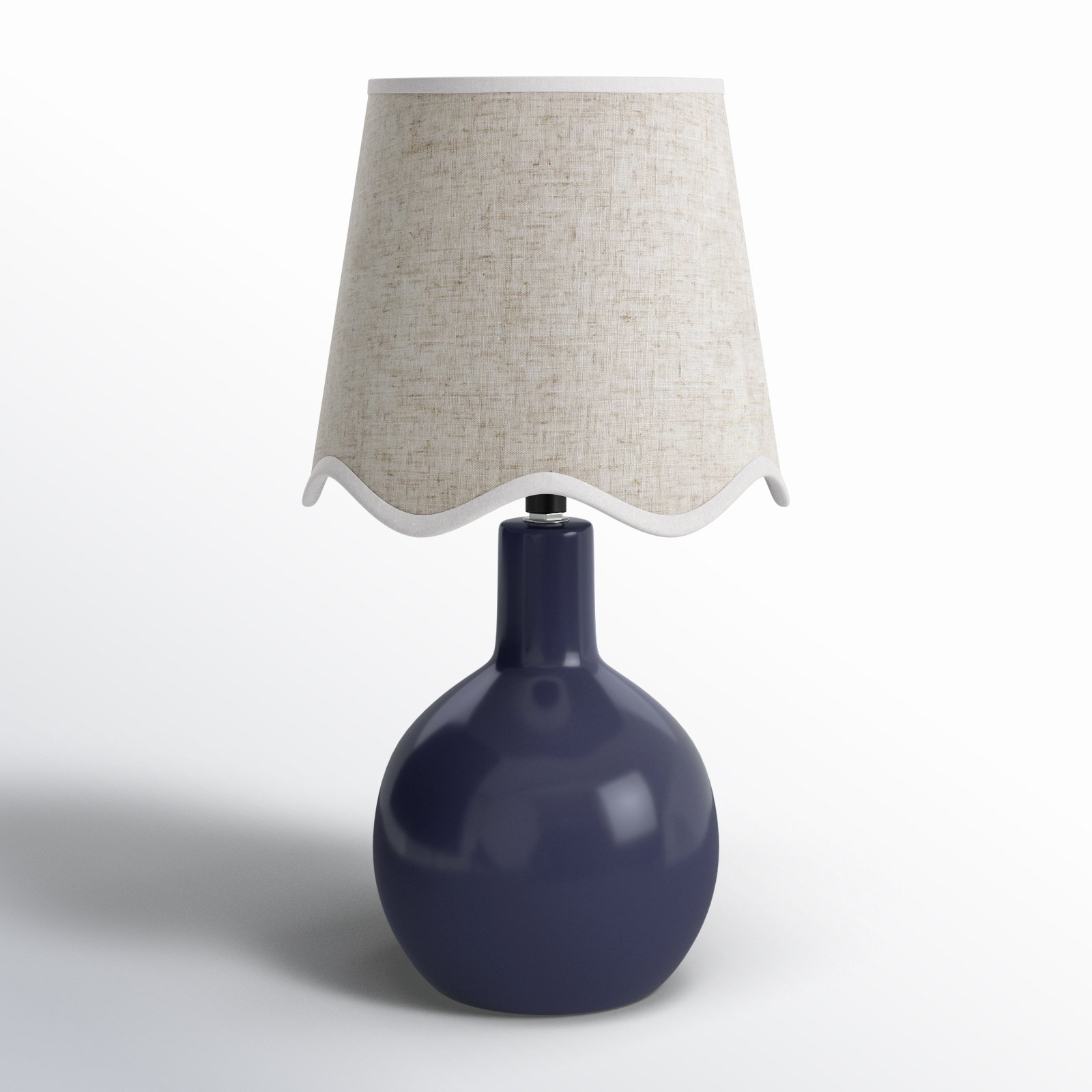 Maura Accent Table Lamp, Navy, Beige, 15"H x 9"W x 9"D