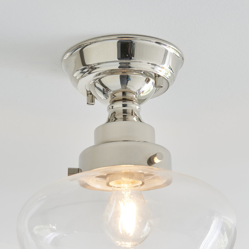 Choquette Glass Semi Flush Mount, Bright Nickel