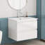 Ensemble de meuble-lavabo compact compact blanc brillant 24 po avec rangement spacieux