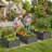  4×2×1FT Galvanized Raised Bed Outdoor with Support Rods and Gloves for Planting Flowers, Vegetables, Gray
