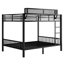 Grand lit superposé en métal noir avec tablette de rangement, pour adultes, structure stable, thermolaquée, capacité de 350 lb / 600 lb