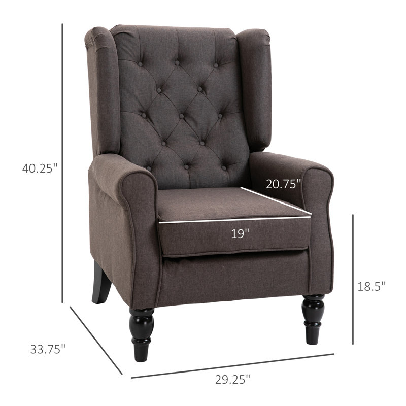 Fauteuil d'appoint à boutons, Marron foncé