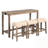 4 Piece Bar Table Set With Power Outlet And 3 Padded Stools-1724578251
