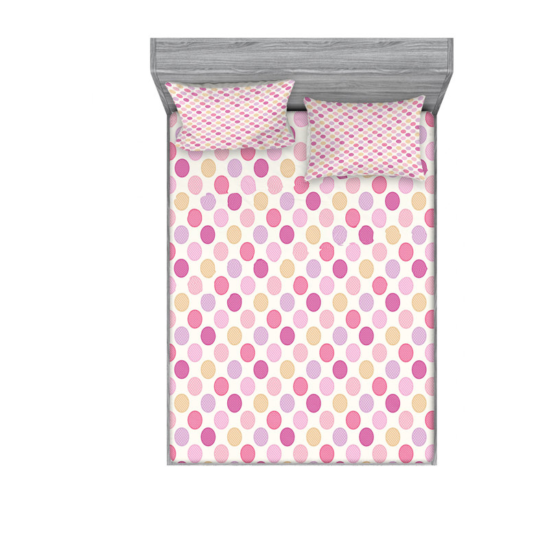 Microfiber Checkered Sheet Set, Queen Sheet Set with Fitted Sheet