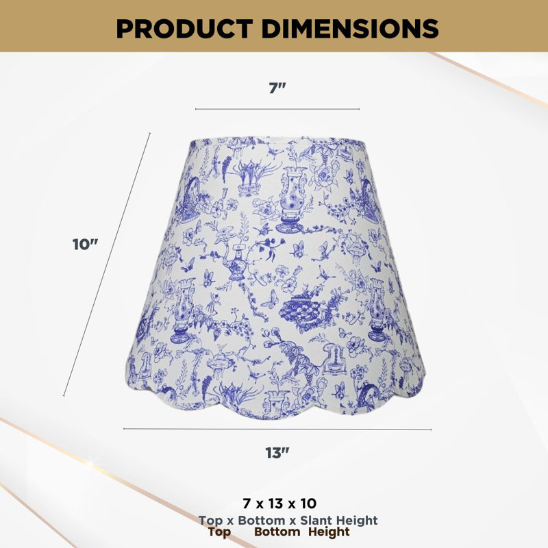 Abat-jour empire en tissu 10 "H