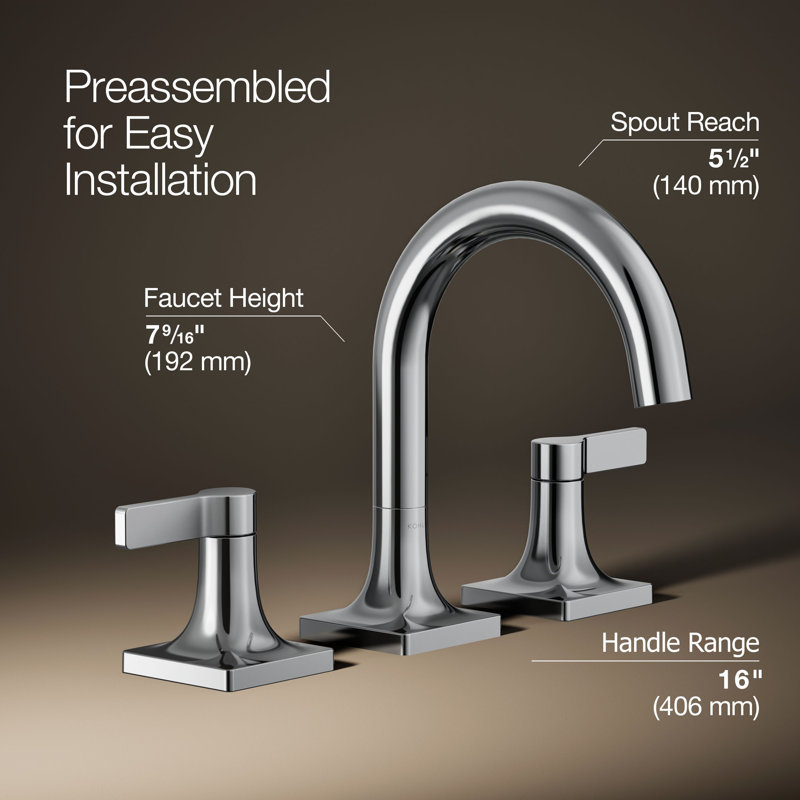Venza Widespread Bathroom Sink Faucet 1.2 GPM, Polished Chrome, 1.2 GPM