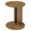 Table de bout ronde en bois massif 19,68 ", table d'appoint en C à 2 niveaux avec tablette de rangement ouverte pour le salon-122040340
