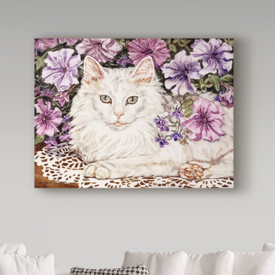 Gilstrap 'Lilly White Cat' Acrylic Painting Print on Wrapped Canvas