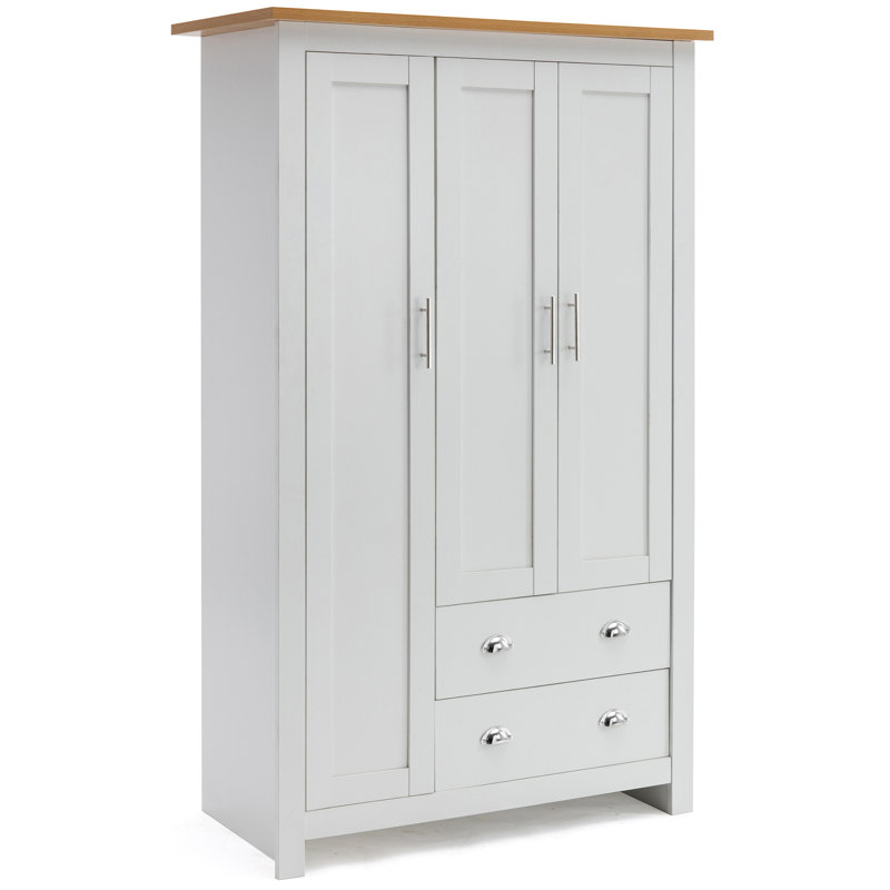 Aalya 3 Door Wardrobe, White/Oak