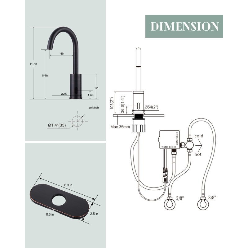 Touchless Single Hole Bathroom Faucet, Oil Rubbed Bronze