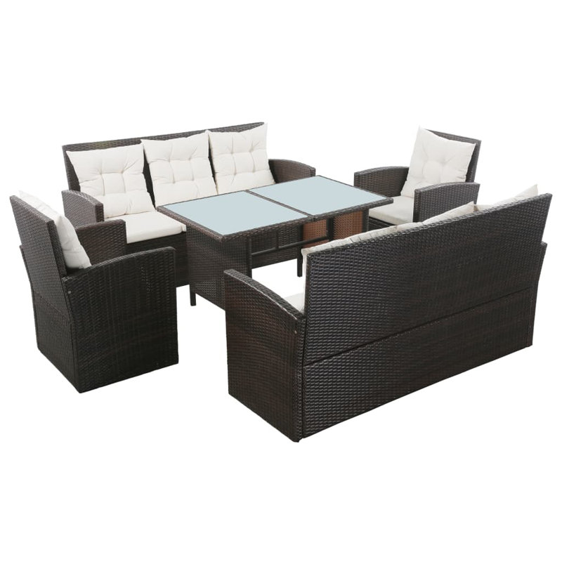 Hatteras 5 Piece Deep seating with Cushions, Brown