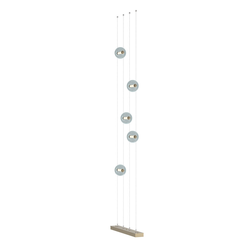 Abacus 240" LED Novelty Floor Lamp, Soft Gold, Cool Gray Glass