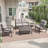 5-Piece Metal Patio Furniture Set, 4-Seat All-Weather Conversation Sofa With Coffee Table & End Table-2040295248-2040295250