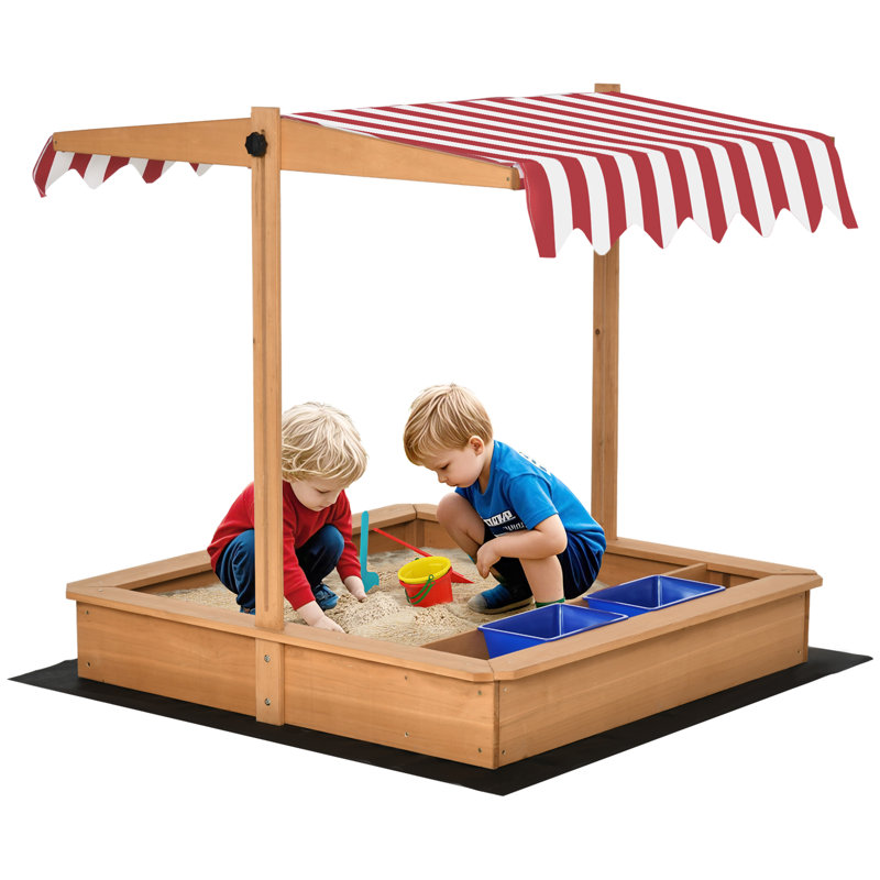 Freeport Park Wetumka 107.5cm x 110cm Square Sandbox with Cover