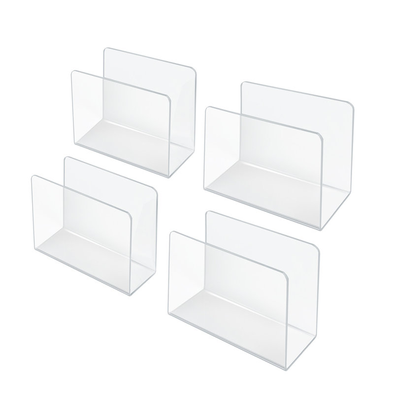 Clear Acrylic Desk File Holder- Small, 4-Pack