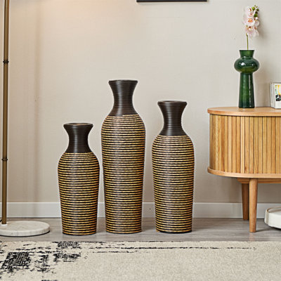Ensemble de 3 vases de sol décoratifs en PVC durables, parfaits pour rehausser la décoration intérieure et ajouter de l'élégance à n'importe quelle pièce