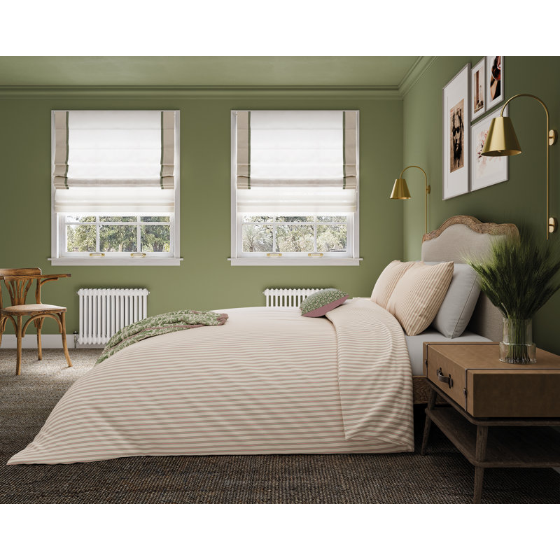 Ticking Stripe Duvet Cover Set, Single Duvet Cover + 1 Pillowcase, Pink