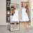 Full-Length Vertical Mirror With LED, Dimmable And Adjustable Floor Standing Bracket, Aluminum Alloy Frame