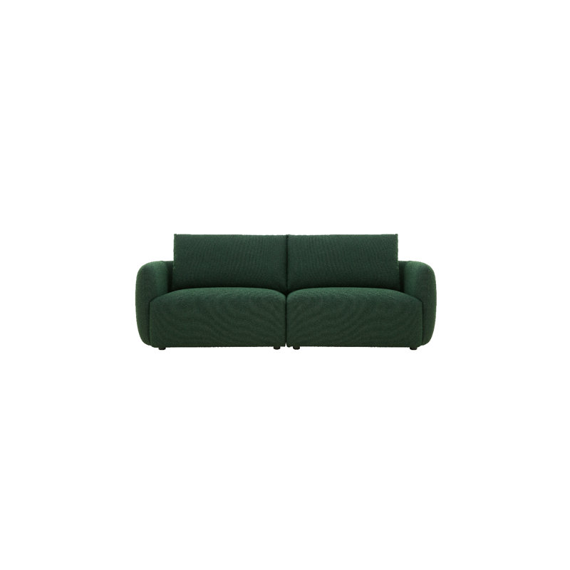 Naydia Sofa & Chaise, Green Boucle