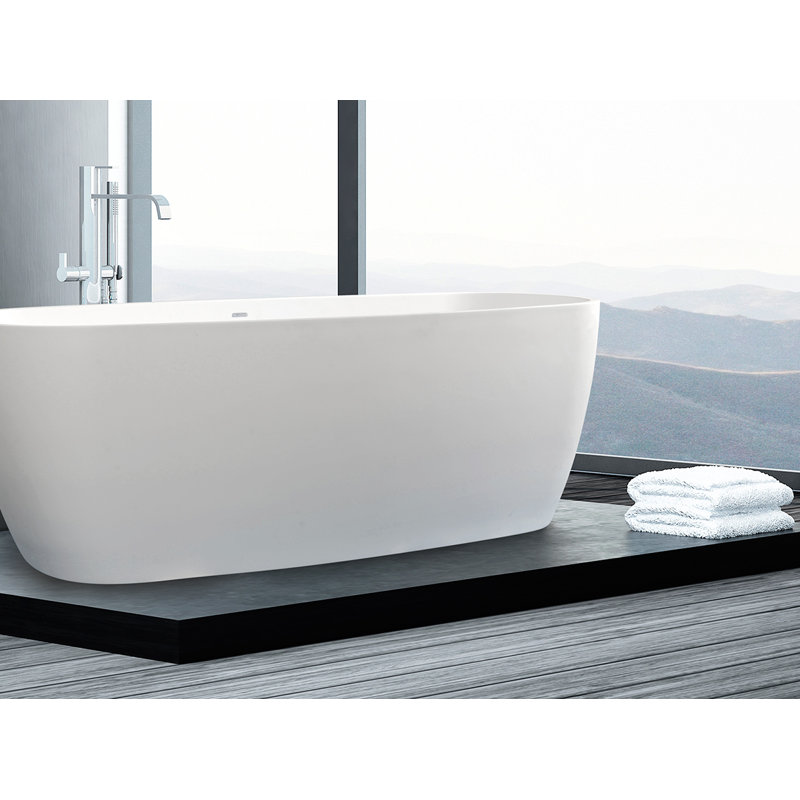 Lunar 71'' Matte White Freestanding Soaking Bathtub