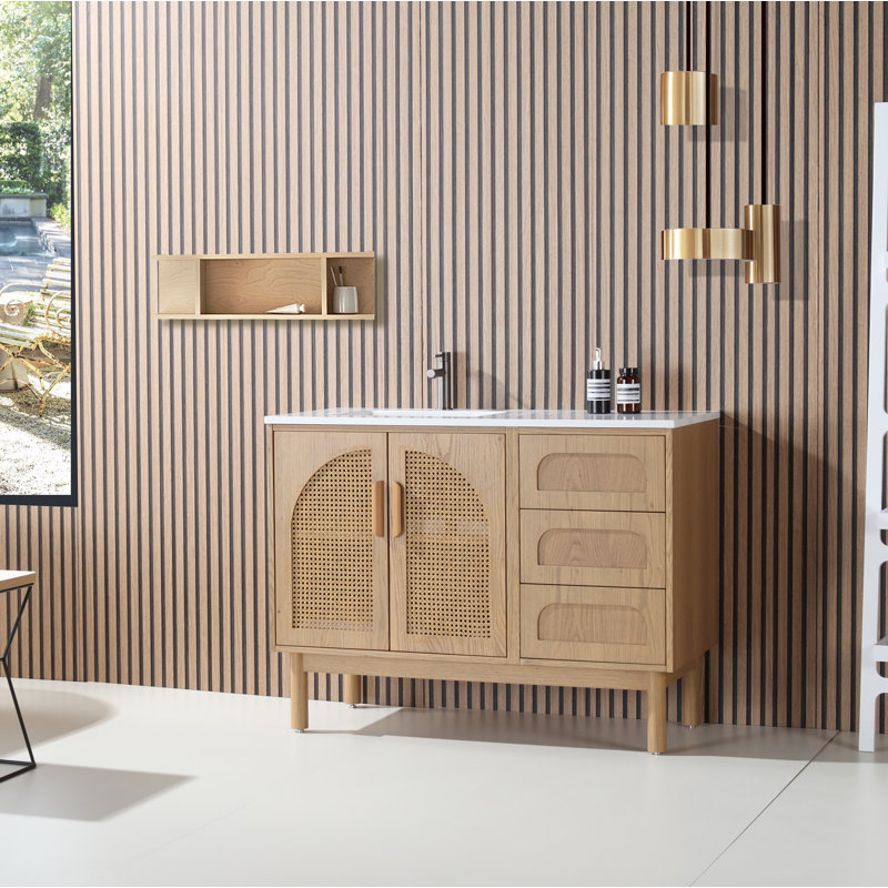 Nara 47" W Single Vanity, Pecan Oak